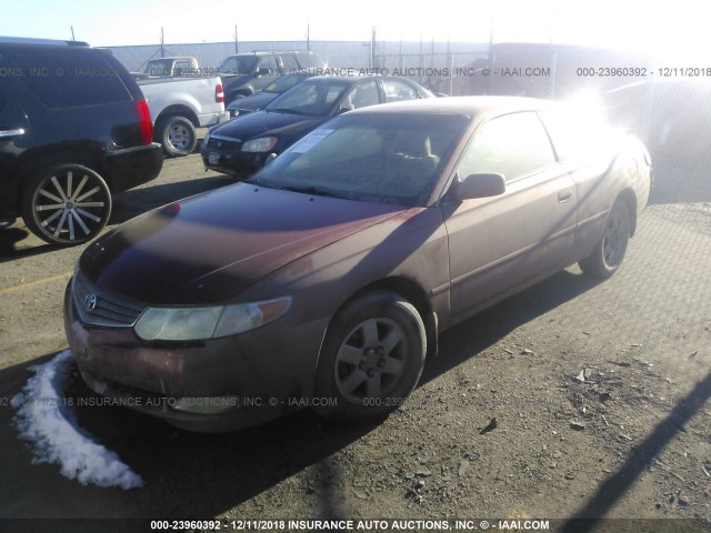 2T1CE22P62C005877 - 2002 TOYOTA CAMRY SOLARA SE RED photo 2