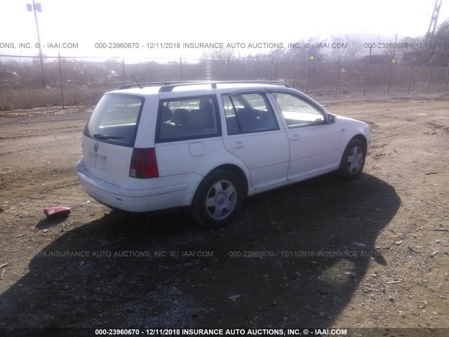 WVWSB61J72W229580 - 2002 VOLKSWAGEN JETTA GLS WHITE photo 4