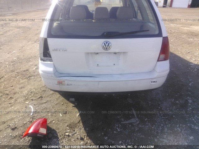 WVWSB61J72W229580 - 2002 VOLKSWAGEN JETTA GLS WHITE photo 6