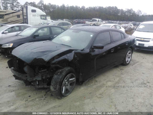 2C3CDXAT7DH577259 - 2013 DODGE CHARGER POLICE BLACK photo 2