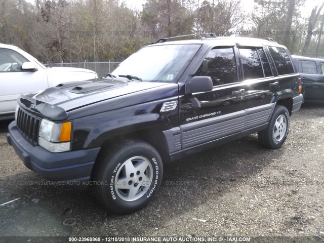 1J4GX58Y1VC654975 - 1997 JEEP GRAND CHEROKEE LAREDO/TSI BLACK photo 2