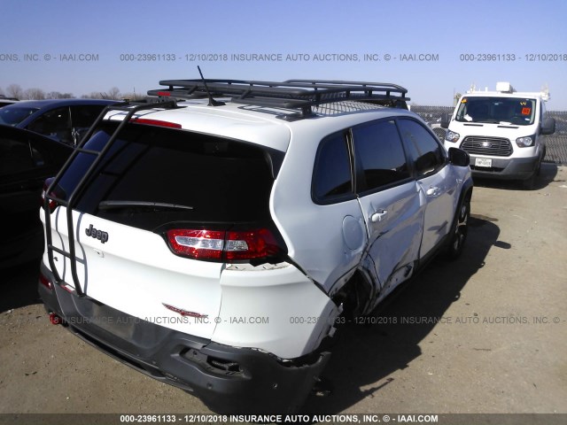 1C4PJMBS3EW142204 - 2014 JEEP CHEROKEE TRAILHAWK WHITE photo 4