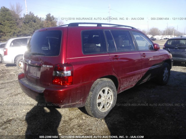 JTEGP21A640021935 - 2004 TOYOTA HIGHLANDER LIMITED BURGUNDY photo 4