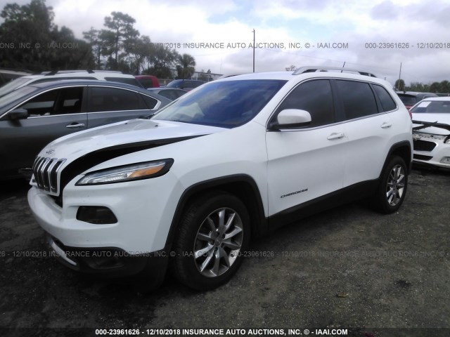 1C4PJLDS5EW114959 - 2014 JEEP CHEROKEE LIMITED WHITE photo 2