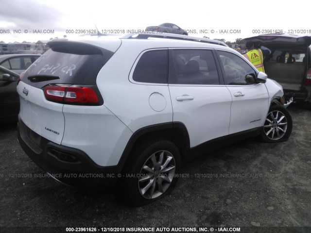 1C4PJLDS5EW114959 - 2014 JEEP CHEROKEE LIMITED WHITE photo 4