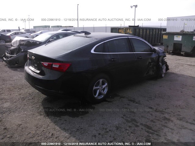 1G1ZB5ST4JF291177 - 2018 CHEVROLET MALIBU LS შავი ფოტო 4