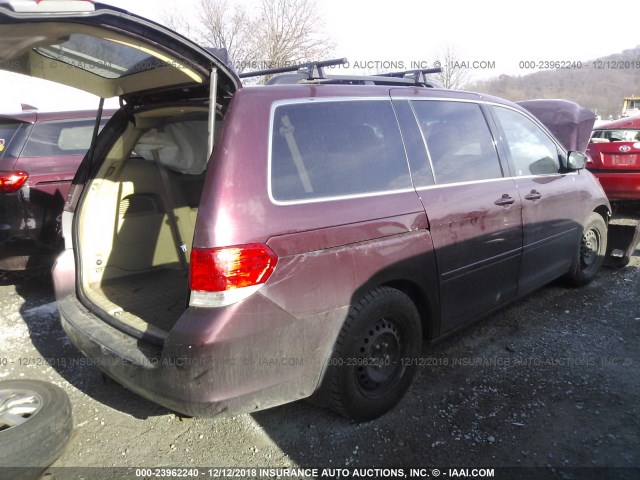 5FNRL3H68AB038099 - 2010 HONDA ODYSSEY EXL MAROON photo 4