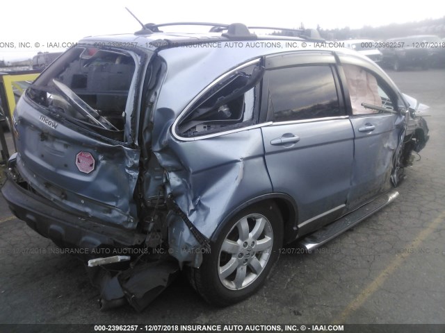 JHLRE48737C084070 - 2007 HONDA CR-V EXL Light Blue photo 4