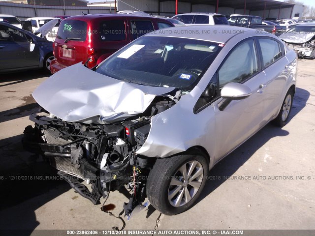 KNADN4A36C6084956 - 2012 KIA RIO EX/SX SILVER photo 2