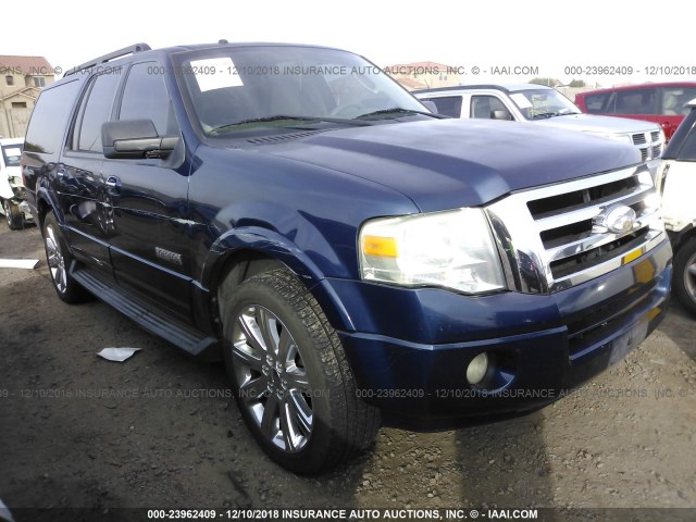 1FMFK15538LA23499 - 2008 FORD EXPEDITION EL XLT BLUE photo 1