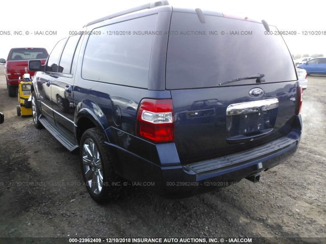 1FMFK15538LA23499 - 2008 FORD EXPEDITION EL XLT BLUE photo 3