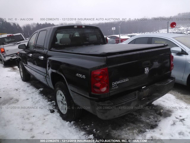 1D7HW38K48S556777 - 2008 DODGE DAKOTA SXT BLACK photo 3