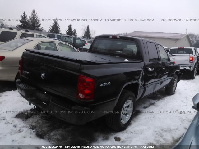 1D7HW38K48S556777 - 2008 DODGE DAKOTA SXT BLACK photo 4