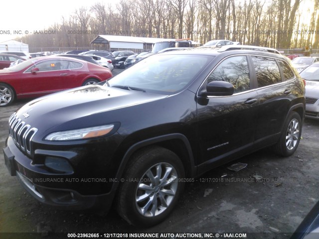 1C4PJMDS3EW240727 - 2014 JEEP CHEROKEE LIMITED BLACK photo 2