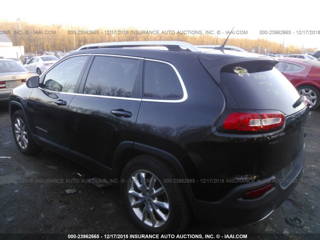 1C4PJMDS3EW240727 - 2014 JEEP CHEROKEE LIMITED BLACK photo 3