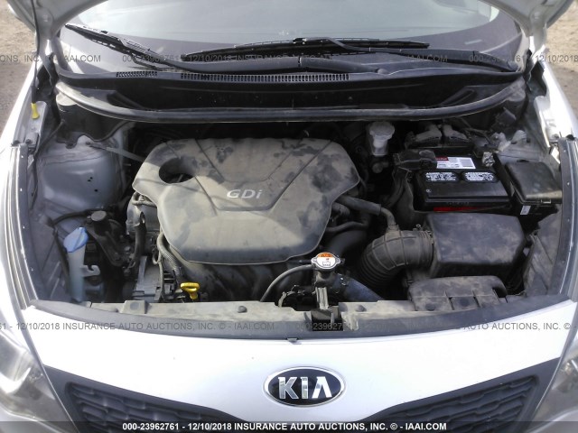 KNADM4A3XE6326556 - 2014 KIA RIO LX SILVER photo 10