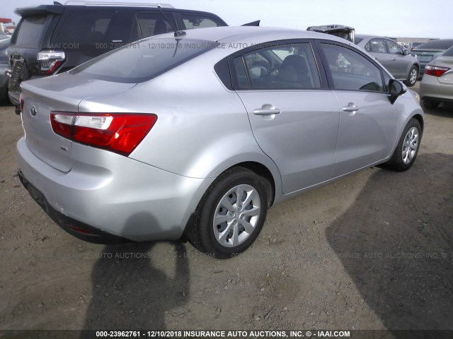 KNADM4A3XE6326556 - 2014 KIA RIO LX SILVER photo 4