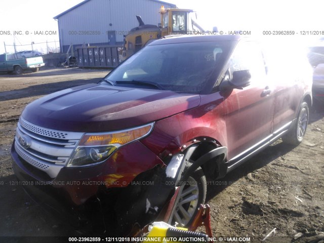 1FM5K7D80FGB72520 - 2015 FORD EXPLORER XLT RED photo 2