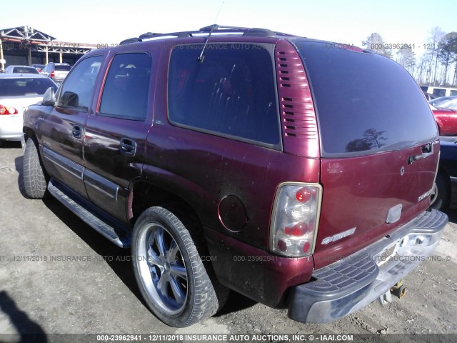 1GNEK13T91R120234 - 2001 CHEVROLET TAHOE K1500 MAROON photo 3