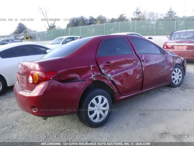 1NXBU4EE5AZ172054 - 2010 TOYOTA COROLLA S/LE/XLE RED photo 4