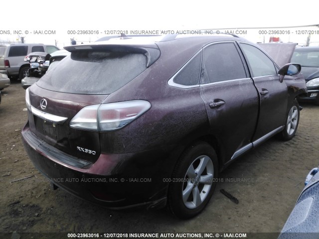 2T2BK1BA1DC176707 - 2013 LEXUS RX 350/BASE/F SPORT MAROON photo 4