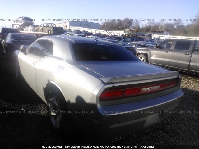 2C3CDYAG1DH723891 - 2013 DODGE CHALLENGER SXT SILVER photo 3