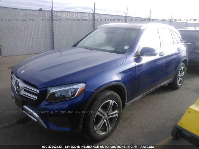 WDC0G4KB6HF148027 - 2017 MERCEDES-BENZ GLC 300 4MATIC BLUE photo 2