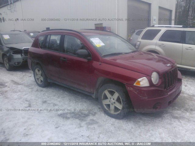 1J8FF47W38D550669 - 2008 JEEP COMPASS SPORT RED photo 1