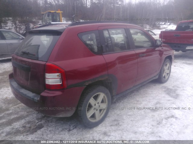 1J8FF47W38D550669 - 2008 JEEP COMPASS SPORT RED photo 4