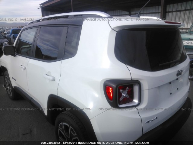 ZACCJBDT0FPB54943 - 2015 JEEP RENEGADE LIMITED WHITE photo 3