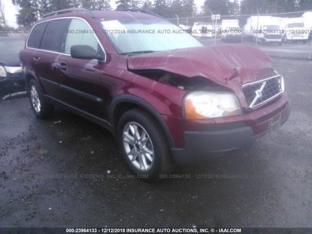 YV1CZ91H241101420 - 2004 VOLVO XC90 T6 MAROON photo 1