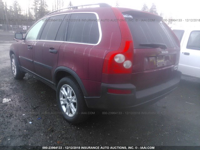 YV1CZ91H241101420 - 2004 VOLVO XC90 T6 MAROON photo 3