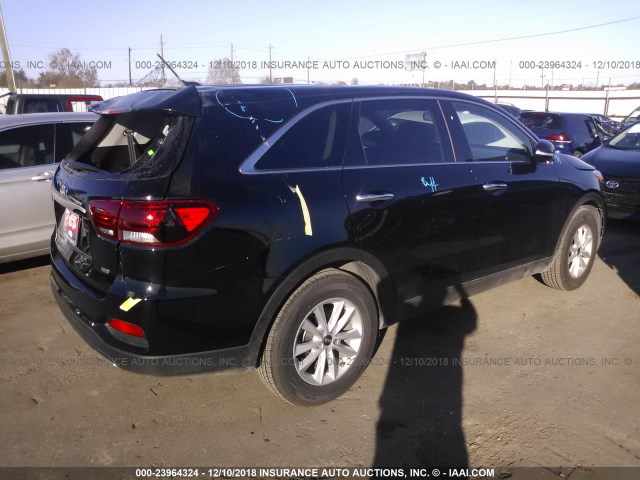 5XYPG4A33KG499464 - 2019 KIA SORENTO LX/L BLACK photo 4