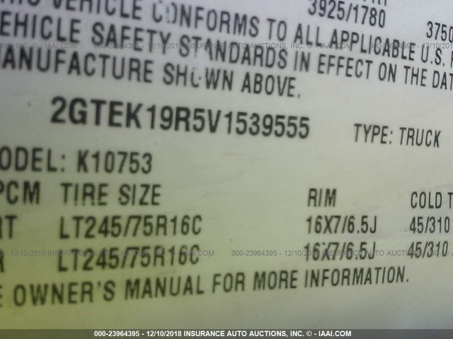 2GTEK19R5V1539555 - 1997 GMC SIERRA K1500 RED photo 9