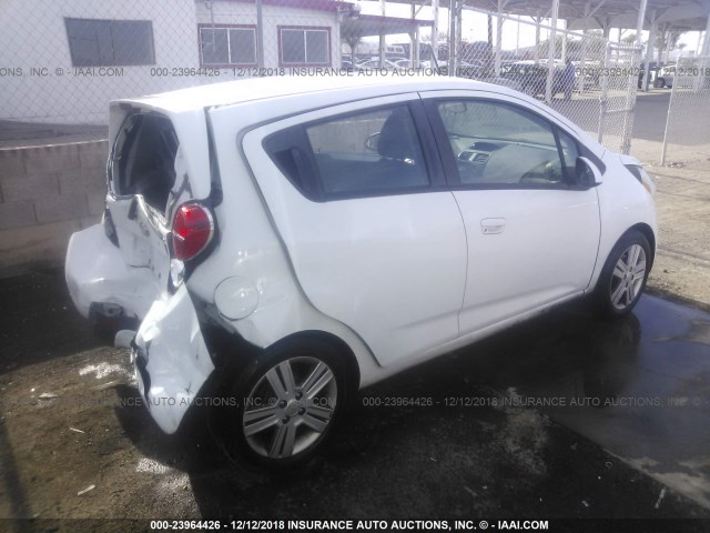 KL8CB6S9XEC450274 - 2014 CHEVROLET SPARK LS WHITE photo 4