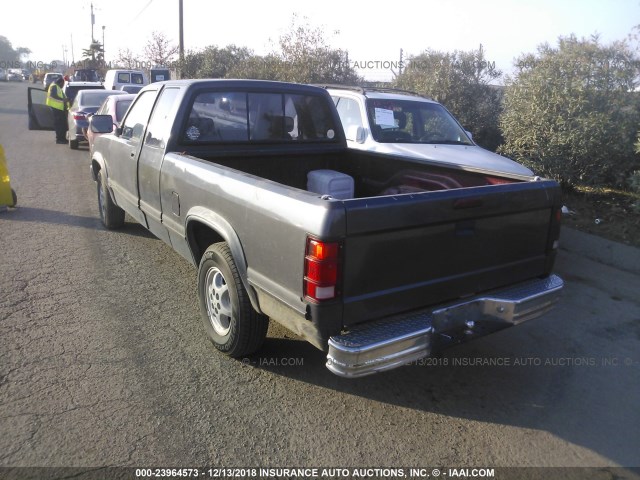 1B7GL23Y2SS266212 - 1995 DODGE DAKOTA GRAY photo 3