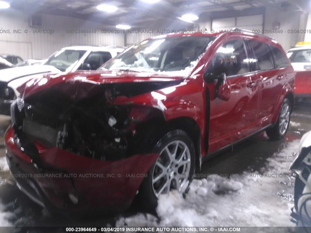 3C4PDDEG9ET154409 - 2014 DODGE JOURNEY R/T RED photo 2