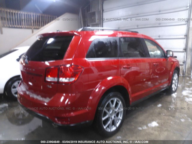 3C4PDDEG9ET154409 - 2014 DODGE JOURNEY R/T RED photo 4