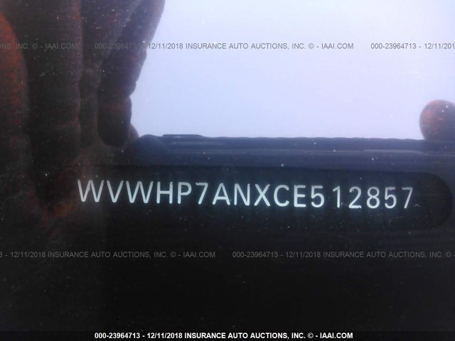 WVWHP7ANXCE512857 - 2012 VOLKSWAGEN CC LUXURY SILVER photo 9