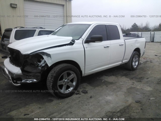 1C6RD6GT2CS236826 - 2012 DODGE RAM 1500 SLT WHITE photo 2