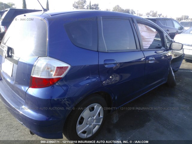 JHMGE8H36DC072255 - 2013 HONDA FIT BLUE photo 4