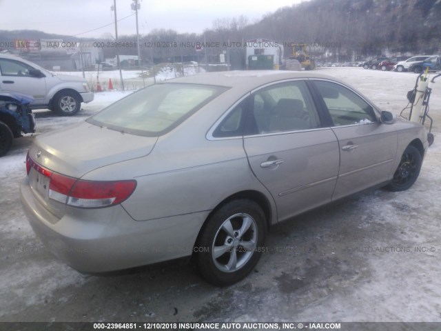 KMHFC46F17A185373 - 2007 HYUNDAI AZERA SE/LIMITED GOLD photo 4