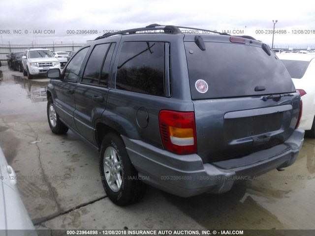 1J4GX48S22C137346 - 2002 JEEP GRAND CHEROKEE LAREDO GRAY photo 3