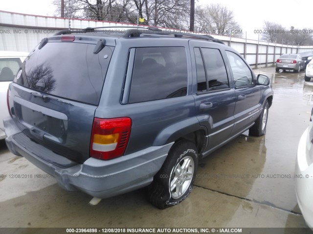 1J4GX48S22C137346 - 2002 JEEP GRAND CHEROKEE LAREDO GRAY photo 4