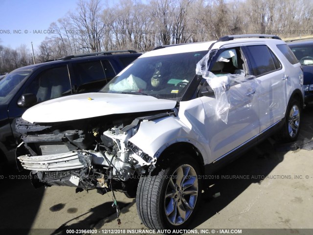 1FM5K8F80DGA75107 - 2013 FORD EXPLORER LIMITED WHITE photo 2