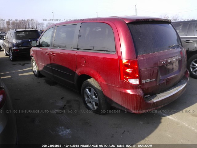 2D4RN3DG5BR697632 - 2011 DODGE GRAND CARAVAN MAINSTREET RED photo 3