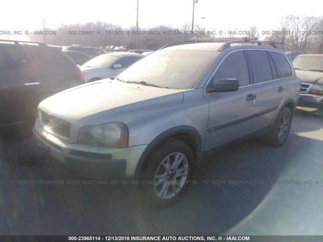 YV1CZ91H741036855 - 2004 VOLVO XC90 T6 SILVER photo 2