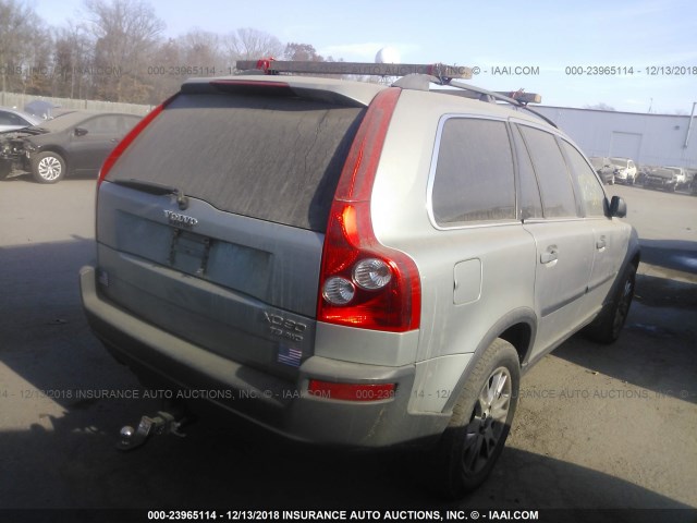 YV1CZ91H741036855 - 2004 VOLVO XC90 T6 SILVER photo 4