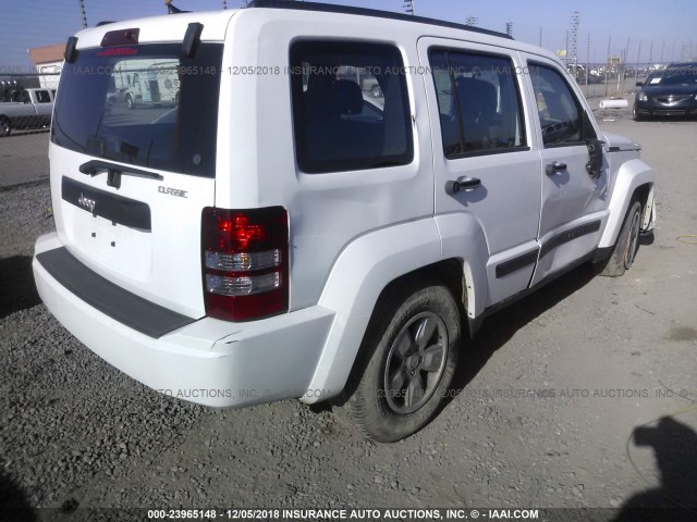 1C4PJLAKXCW213049 - 2012 JEEP LIBERTY SPORT WHITE photo 4