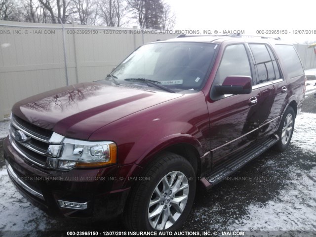 1FMJU1KT8HEA55800 - 2017 FORD EXPEDITION LIMITED RED photo 2